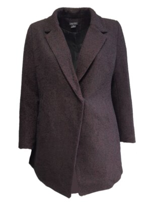 CITY CHIC Damen Schwarz Strukturiert Übergröße Coat #00201519 Klein Nwt