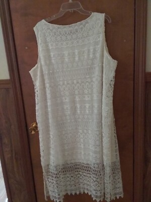 Cato Womans Sleeveless Lace Lined Midi Dress 42 WP Ivory | eBay