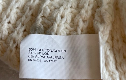GAP, YOUTH SIZE M, IVORY CABLE KNIT HENLEY HOODIE SWEATER, COTTON BLEND, NWOT - Picture 12 of 12