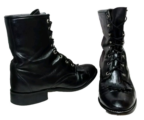 Laredo Black Leather Cowboy Boots Mens Size 8 EE Style 7902 Laredo Black Leather Cowboy Boots Mens Size 8 EE Style 7902  main image 2