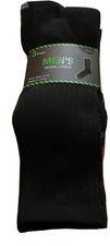 Mens 3 Pack Black Work Crew Socks Shoe Size 6-12 NEW