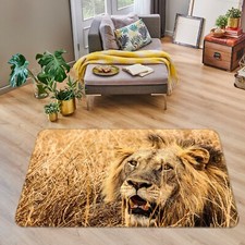 3D Grass Lonely Lion O71 Animal Non Slip Rug Mat Elegant Photo Carpet Fay
