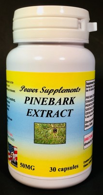 Pine bark extract 50mg  - 30, 60 or 90 capsules. Made in USA.