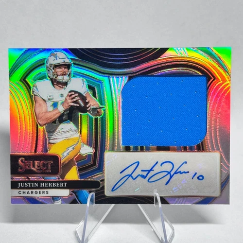 2024 Panini Select Justin Herbert Auto Patch /99 Jumbo Swatch Prizm Chargers SP