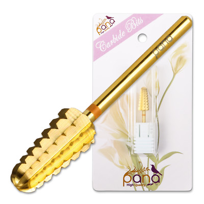 USA #1 PANA Volcano Shaped Nail Carbide Bit - GOLD - Double Coarse Grit 3/32''