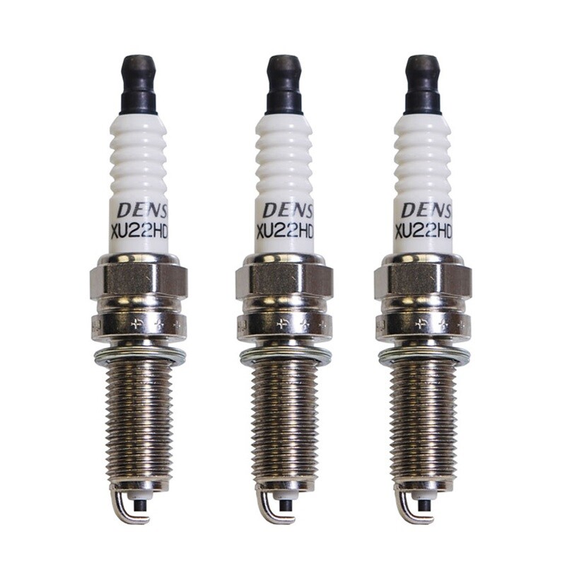 Set of 3 DENSO U-Groove Electrode Resistor Spark Plugs For Smart Fortwo XU22HDR9