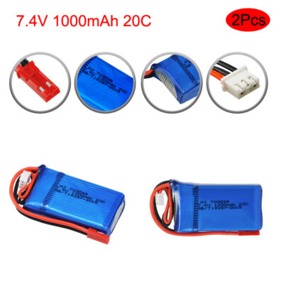 2Pcs 1000mAh 20C 2S LiPo Battery for WLtoys V262 V353