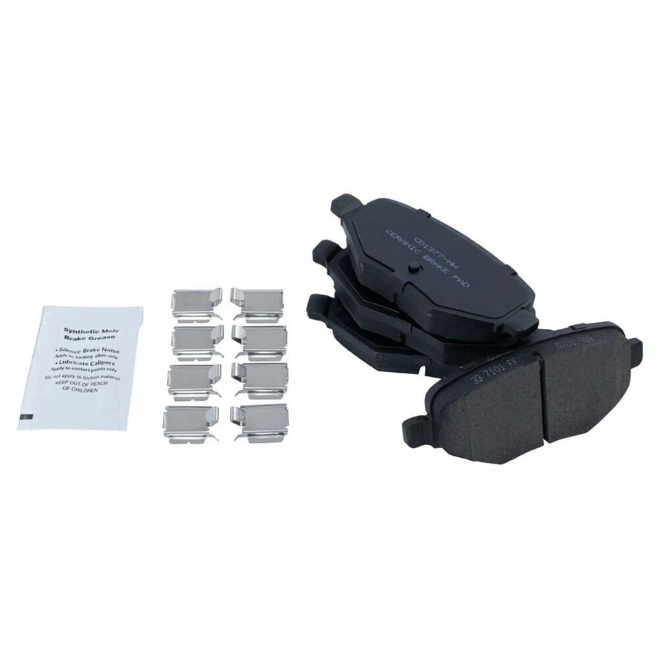 Kit de pastillas de freno delanteras y traseras de cerámica y rotor recubierto TRQ para Ford Lincoln 2009-2019 Foto 2 de 4