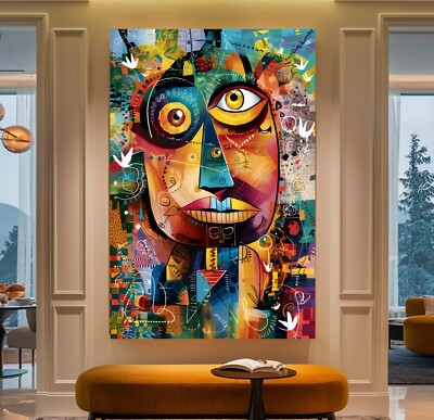 LEINWAND BILDER BIS 170x110x5 Graffiti Wandbild Pop Art Basquiat Stil ABSTRAKT