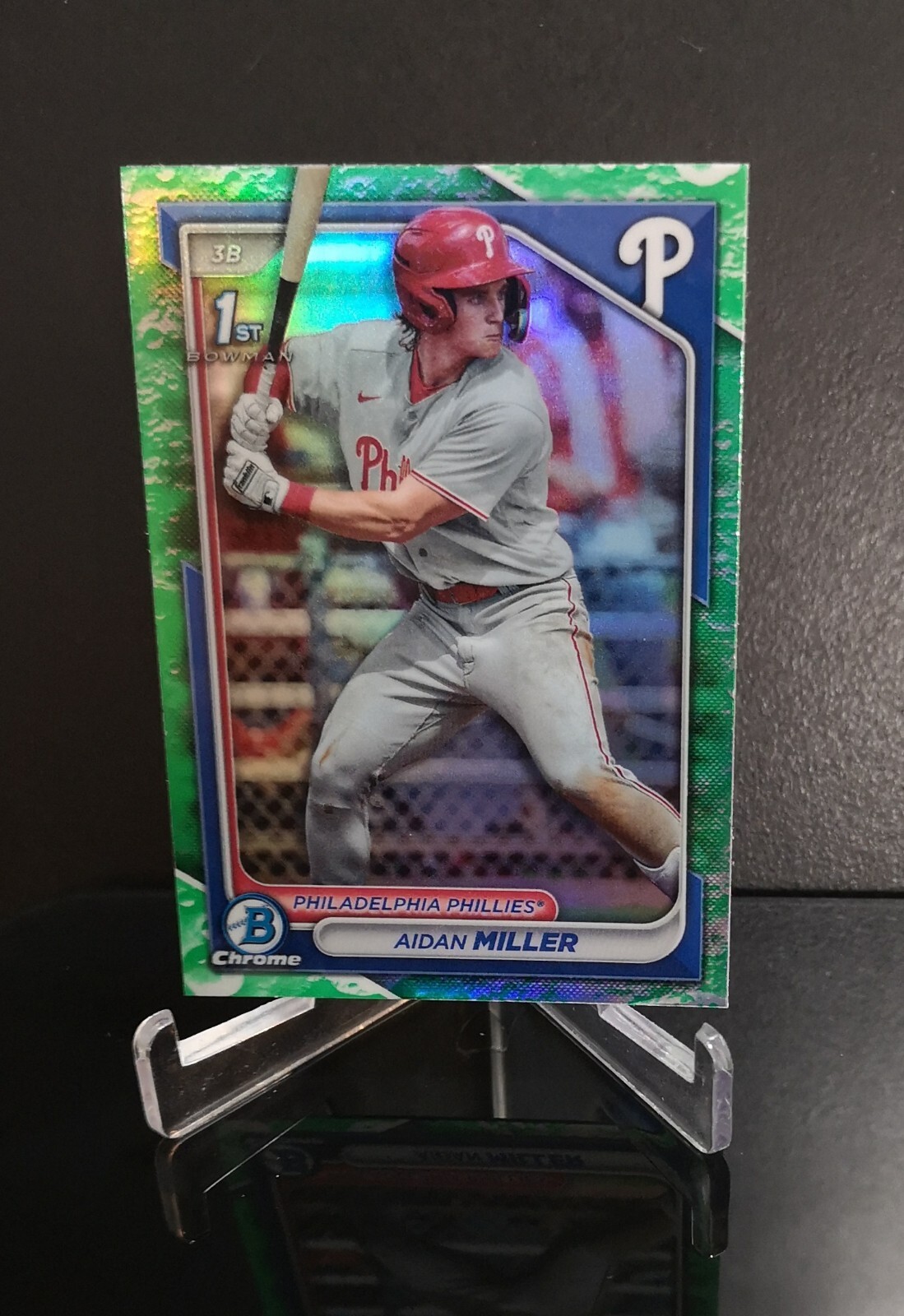 AIDAN MILLER RC 💥 2024 Topps 1st Bowman Chrome Prospects Lunar Glow Refractor