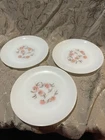 Anchor Hocking Fire King Fleurette Salad Plates Set Of Three Vintage