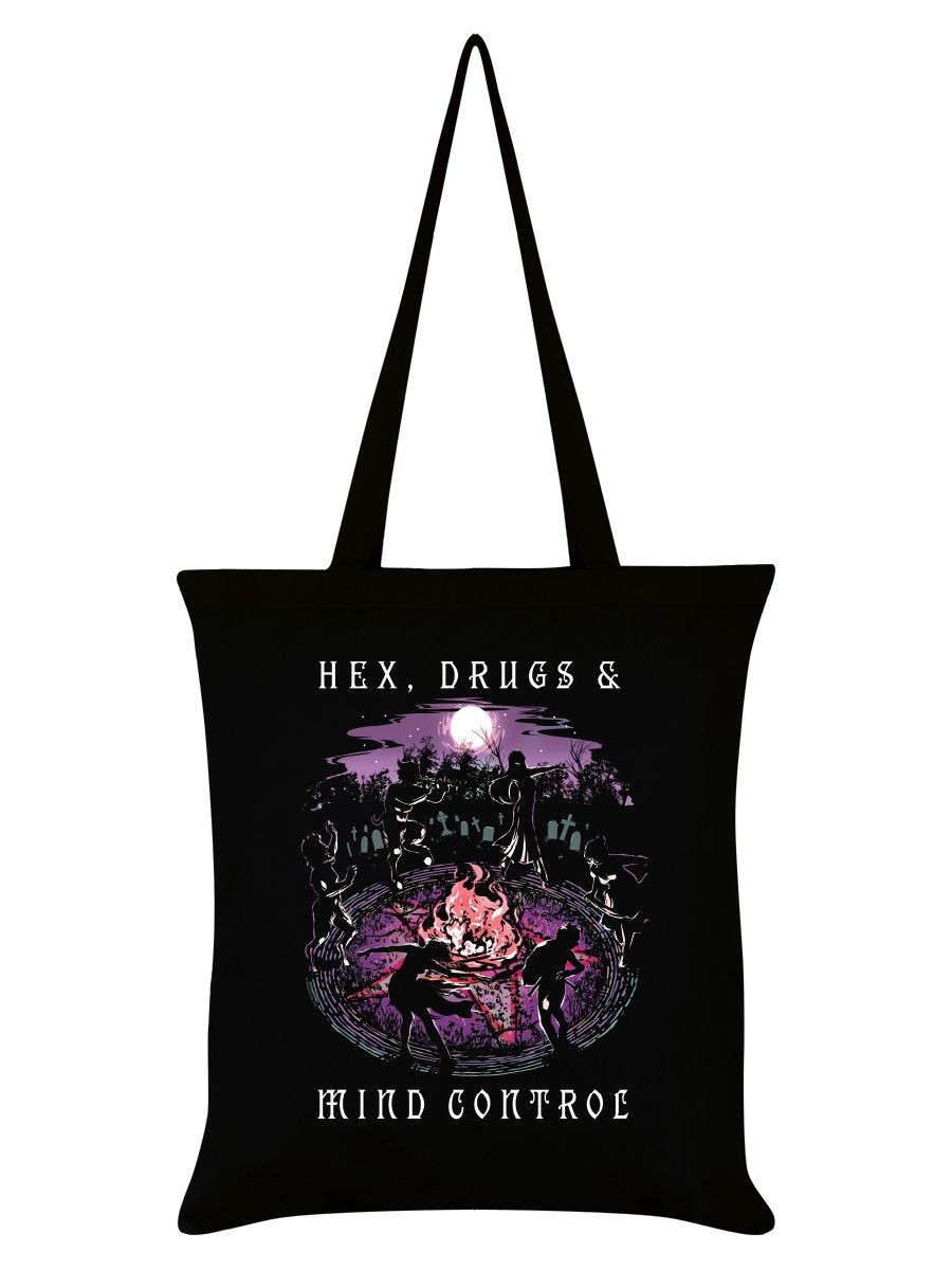 Hex, Drugs and Mind Control Black Tote Bag