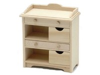 Puppenhaus Unbehandeltes Holz Aufbewahrung Schrank Miniatur Lounge Schlafzimmer