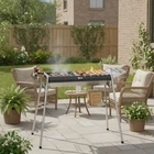 Portable Charcoal BBQ Grill with Griddle Plate Stainless Steel Camping Picnic...