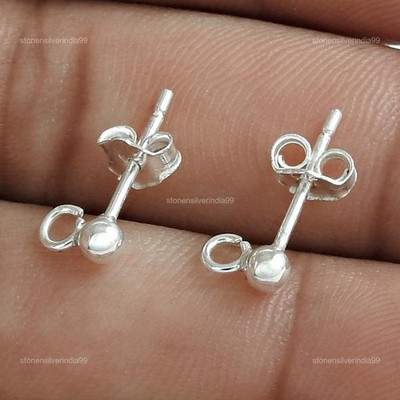 925 Sterling Silver Handcrafted Jewelry Stud Earrings T9