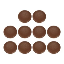 10pcs PU Leather Covered Button 18mm Aluminum Shank Round Button, Brown