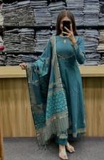 Indian Bollywood Kurta Pant Dupatta Set Pakistani Women Ethnic Salwar Kameez