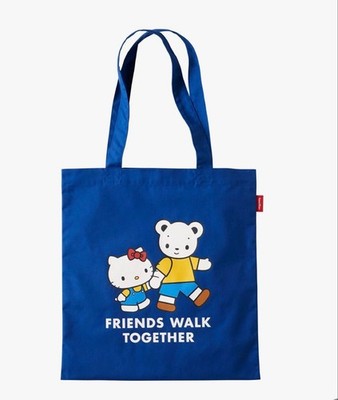 Familia x Hello Kitty Blue Collab Tote Bag Faltbare Schultertasche Neu