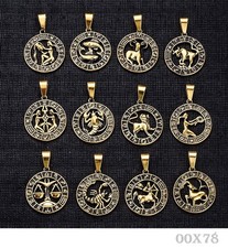 12 Sternzeichen-Konstellationen Halsketten  50cm  Horoskop Edelstahl-Anhänger