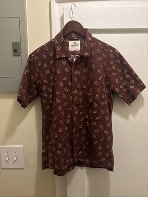 Men s Snow Peak Bandana Button Up Short Sleeve Collar Shirt Size 1/small