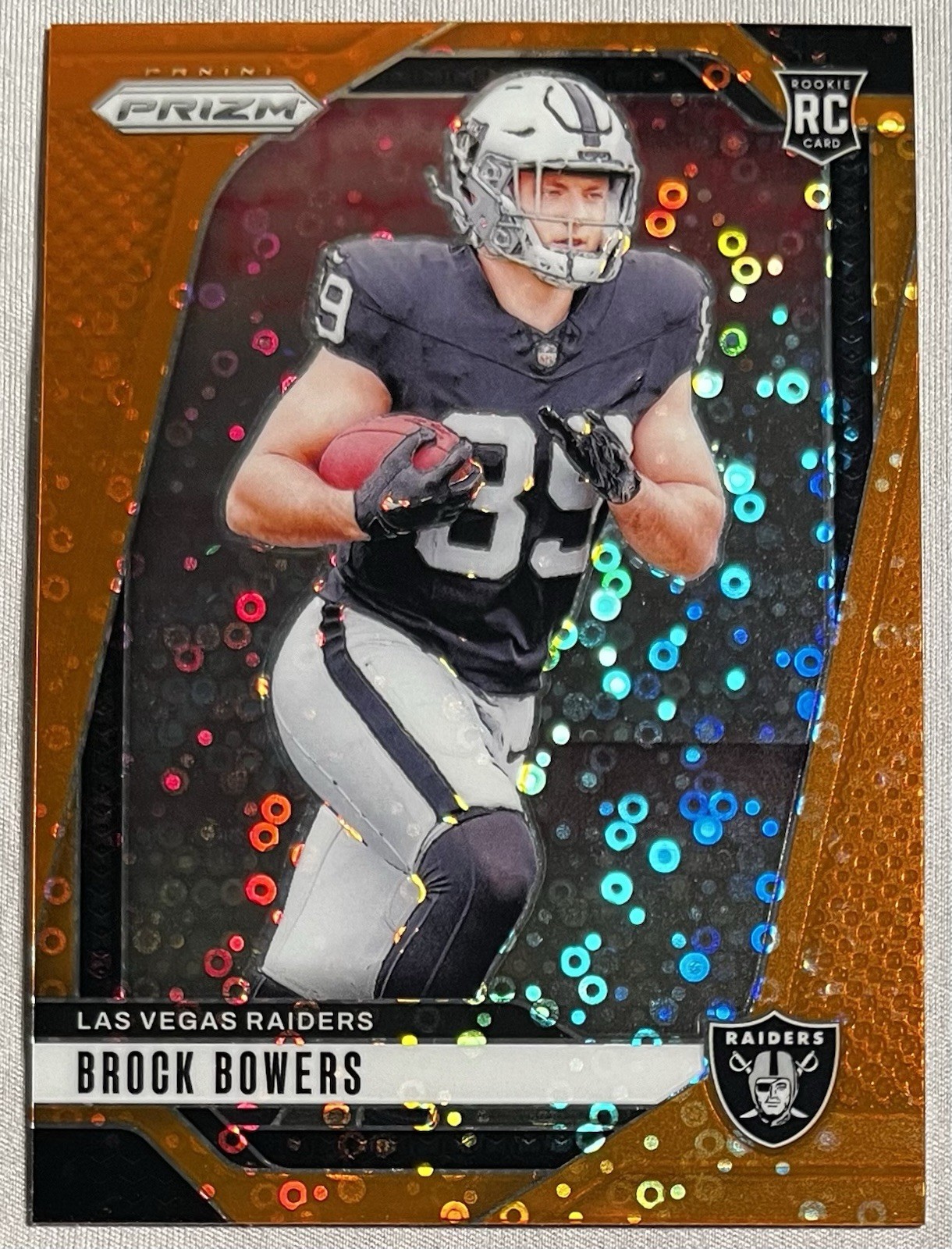 2024 Panini Prizm BROCK BOWERS #315 RC Rookie Orange Disco SP Raiders