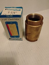 BARN FIND- NEW CAMPBELL 1-1/4 CHECK VALVE- IN LINE BRASS FOR WELL SYSTEM-SAVE$$