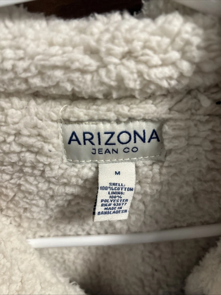 Arizona Jean Co Corduroy Jacket With Sherpa Lining Dark Blue Size Medium Women - Image 3 of 4