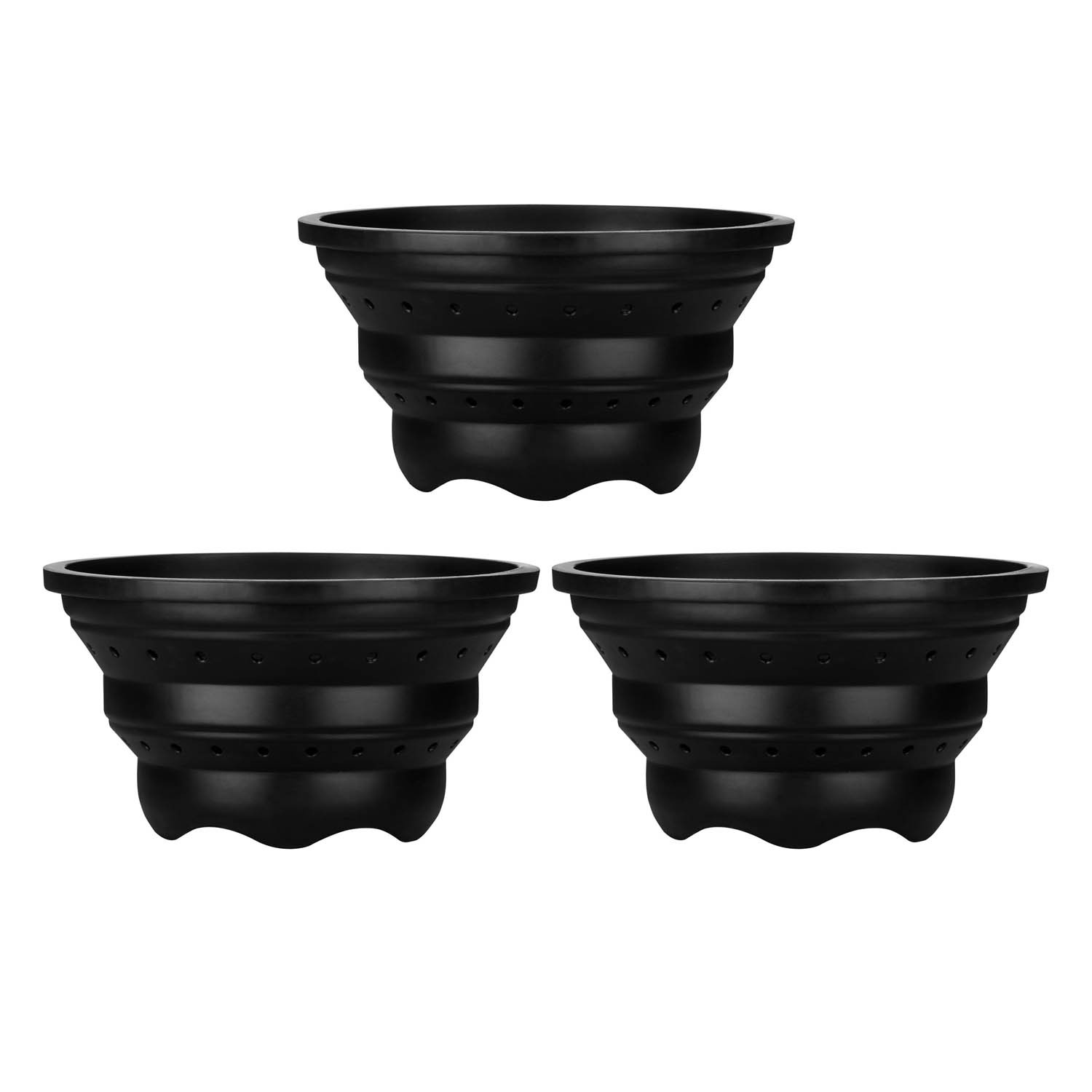 Set Of 3 Multi-Purpose Silicone Collapsible Drainer Colander Food Water Strainer