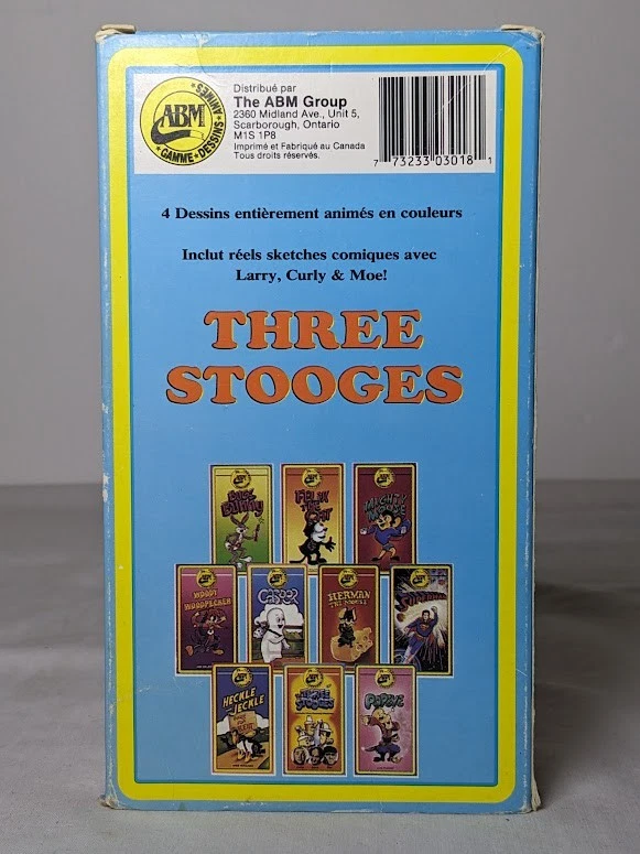 The Three Stooges – ABM Animated Series + Live Sketches (French Edition VHS) - Image 2 of 4