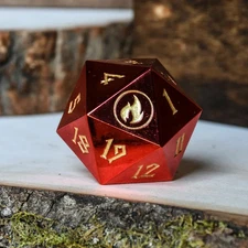 MTG D20 Spindown Metal Dice MTG-Mountain Mana