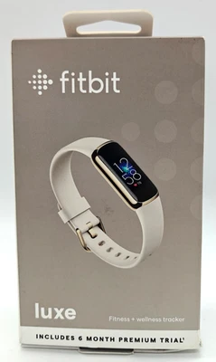 New Fitbit Luxe Fitness Wellness Tracker Lunar White Soft Gold GPS Sleep Heart R