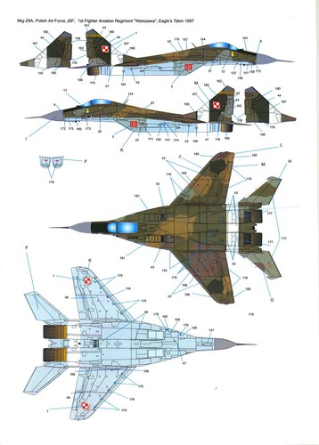 Calcomanías Techmod 1/72 MIKOYAN MiG-29A MiG-29G y MiG-29UB FULCRUM Fuerza Aérea Polaca - Imagen 4 de 8