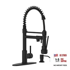 Kitchen Faucet with Soap A.Matte Black 1.Faucet Soap Dispenser Hole Cover