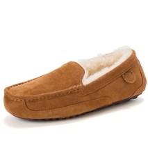Fireside By Dearfoams Men's Melbourne Genuine Shearling Moccasin Slipper SIZE 9