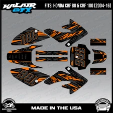 Graphics Kit for HONDA CRF80 CRF100 (2004-2016) Twitch Series - Orange