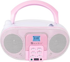 Portable CD Player Boombox Rose Bluetooth Speaker W/ FM Radio