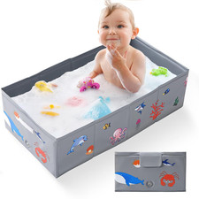 Portable Foldable Baby Bathtub with Drain Plug, 30" L X 15.2" W X 8.6" H Kids Tr