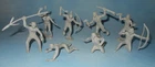 Vintage 1950s Marx Western Play Set Flat Gray Plastic 60mm New Pose Indian Set