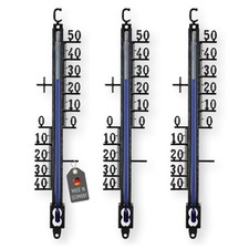 3 Stück Metall Außenthermometer Set 18cm Innen Außen Garten Hauswand Thermometer