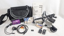 Sony Handycam DCR-DVD650 DVD Memory Stick 60x Zoom Camcorder Lot w/t Accessories