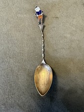Antique Sterling And Enamel Palmer Cox Brownie Collectible Spoon