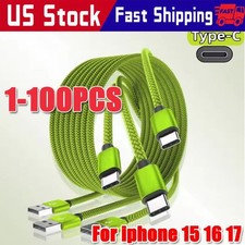 Braided USB to Type-C Fast Charging Data SYNC Charger Cable Cord 3/6/10FT Lot