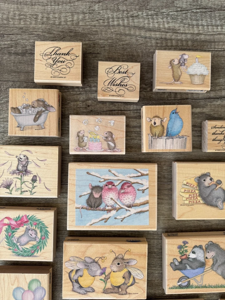 Lote de 24 estampillas de goma House Mouse Designs surtidas retiradas Foto 4 de 4