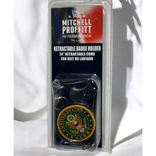 U.S. Army Retractable Badge Holder, 24" Cord for Belt or Lanyard