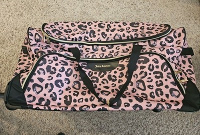 $200 NWT XL Juicy Couture Leopard Animal Stripe Print Luggage Roller Bag
