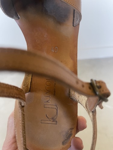 K. Jacques Strapy Wedge Cork Platform Heels - Picture 6 of 6