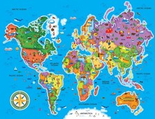 Children's 60-Piece World Map Jigsaw Puzzle