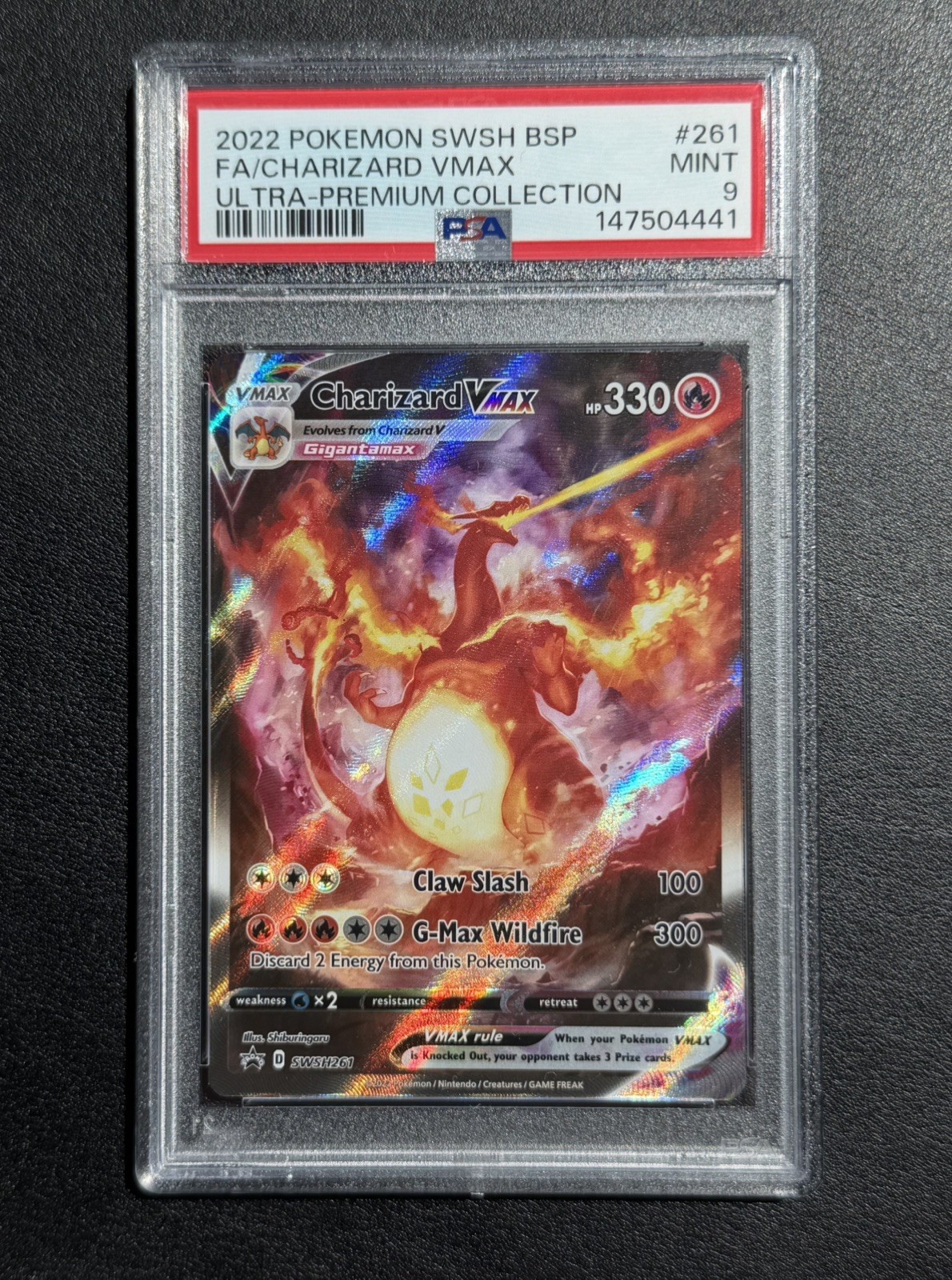 2022 CHARIZARD VMAX PSA 9 POKEMON SWSH BLACK STAR PROMO #261 FULL ART