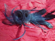 HAARSCHMUCK  FASCINATOR  XL Federn, schwarz, Haarkamm