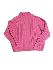 J. Crew Roll Neck Cable Knit Sweater Women Pi...